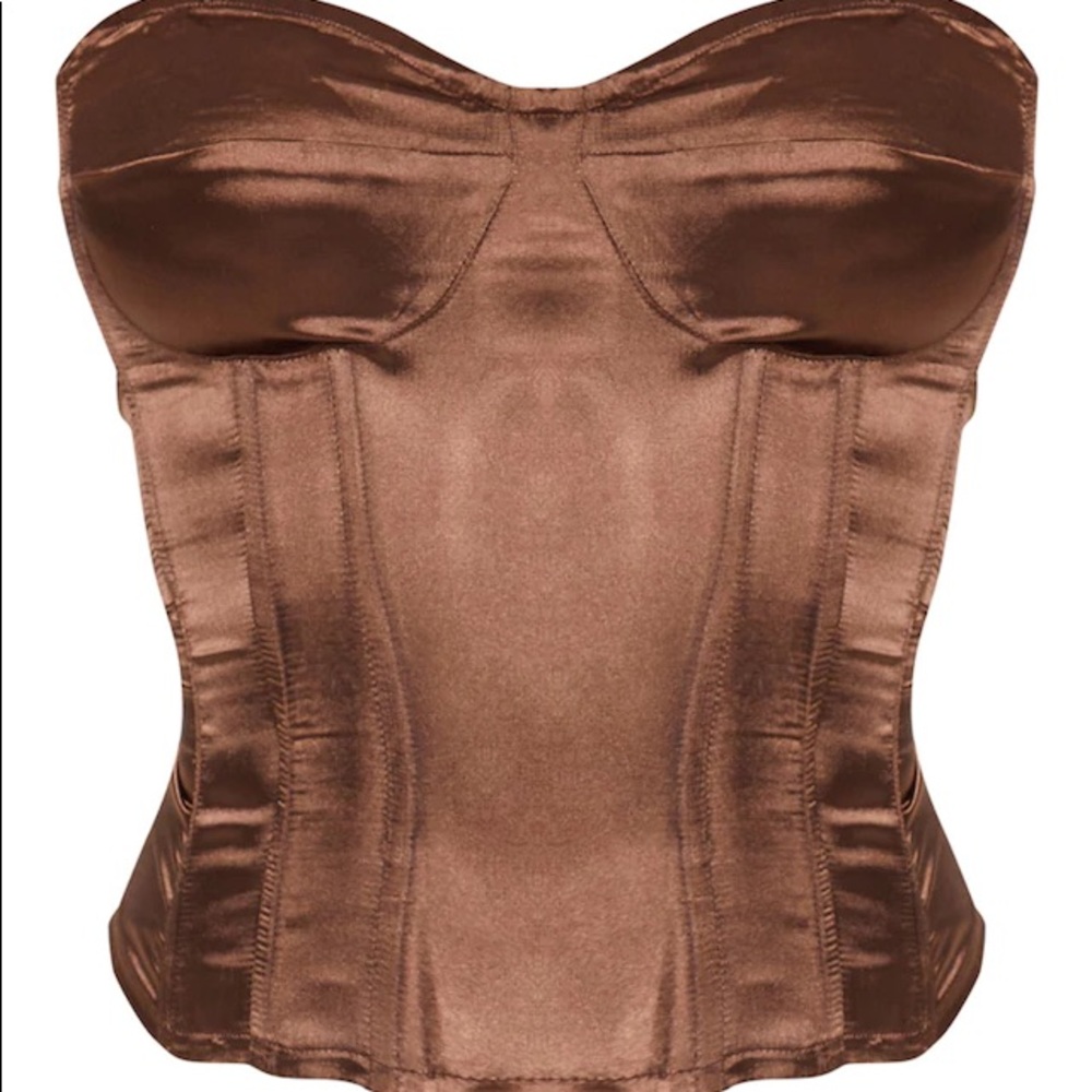 Brown Satin Corset top